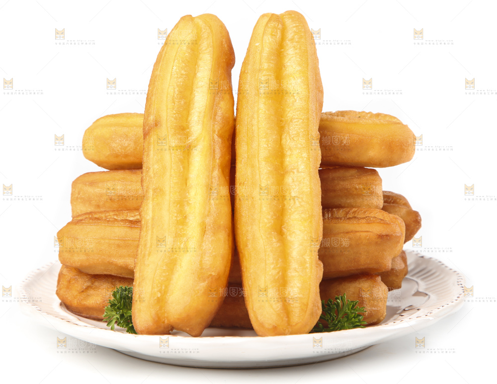白底上的香酥油条