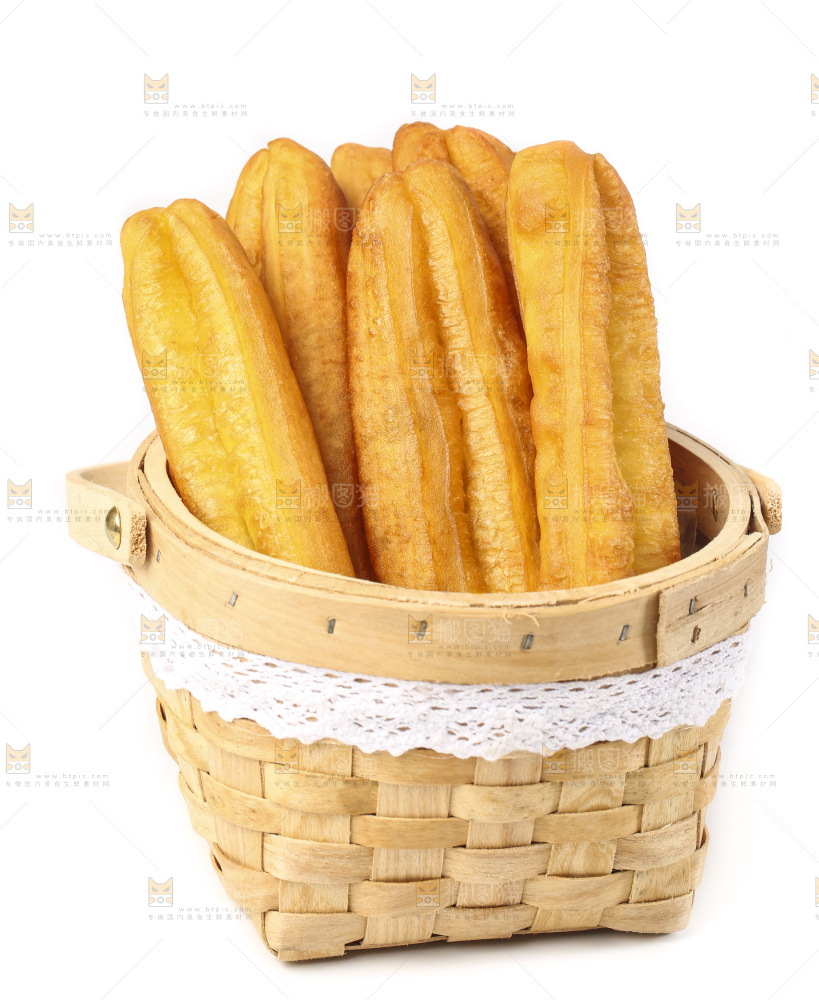 白底上的香酥油条