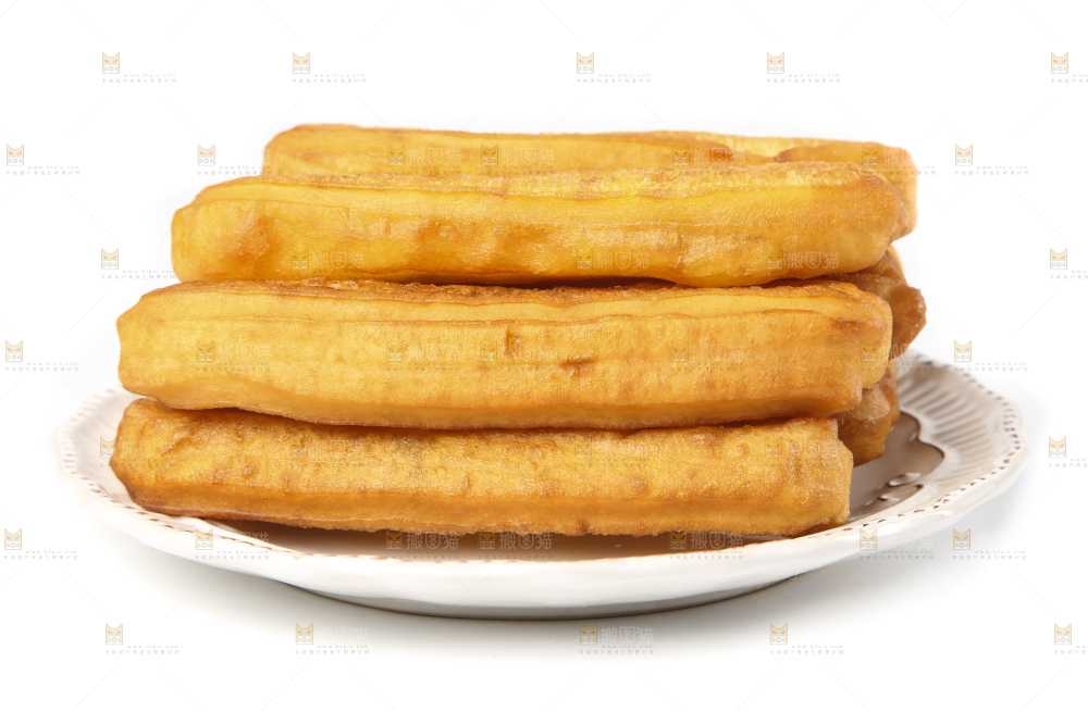 白底上的香酥油条