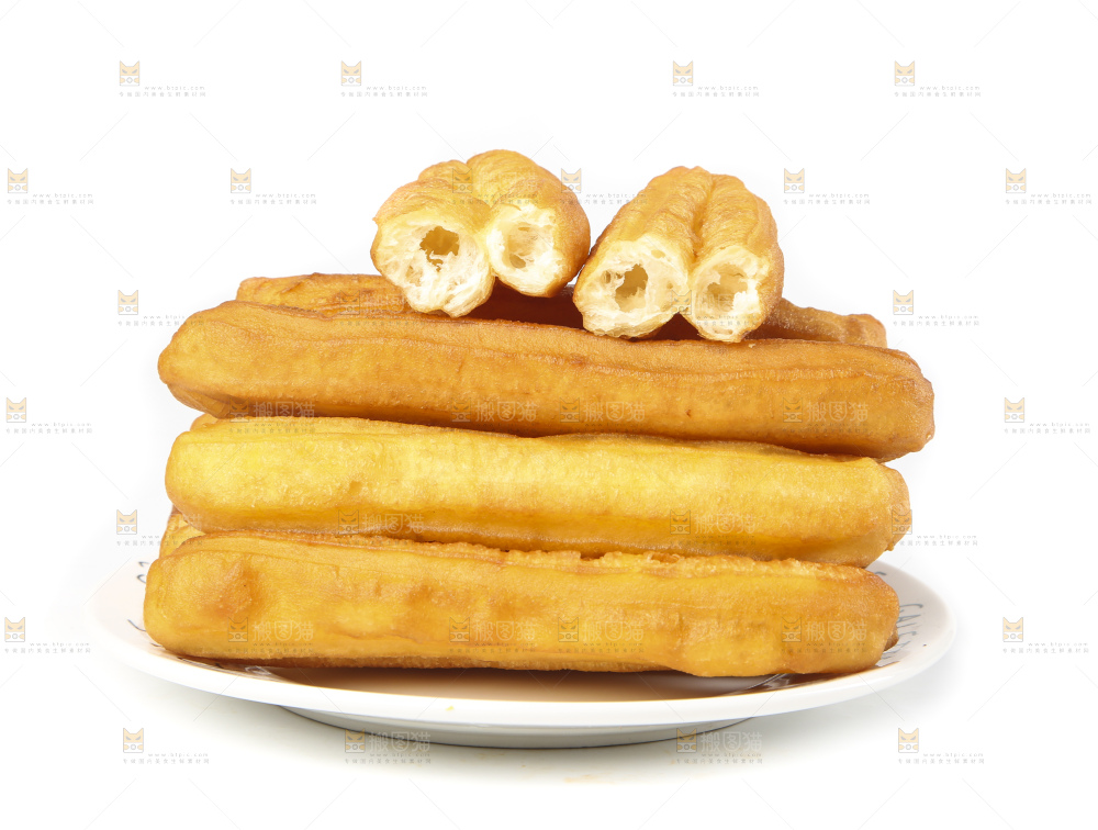 白底上的香酥油条