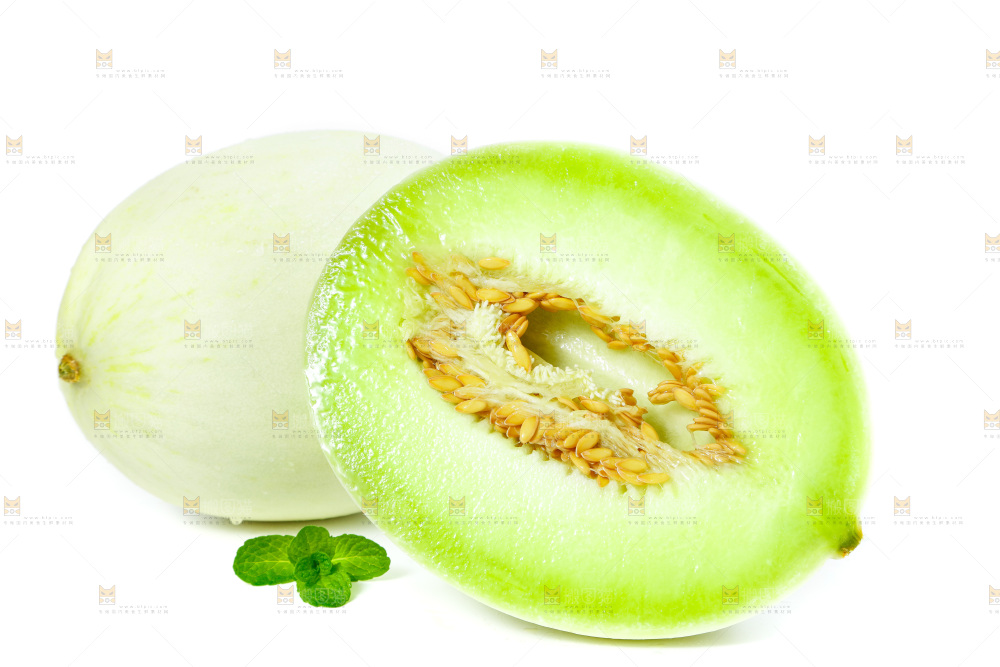 白底上的玉菇甜瓜