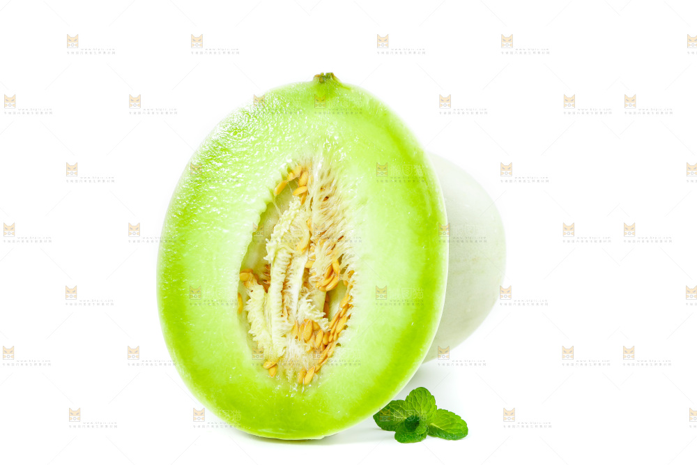 白底上的玉菇甜瓜