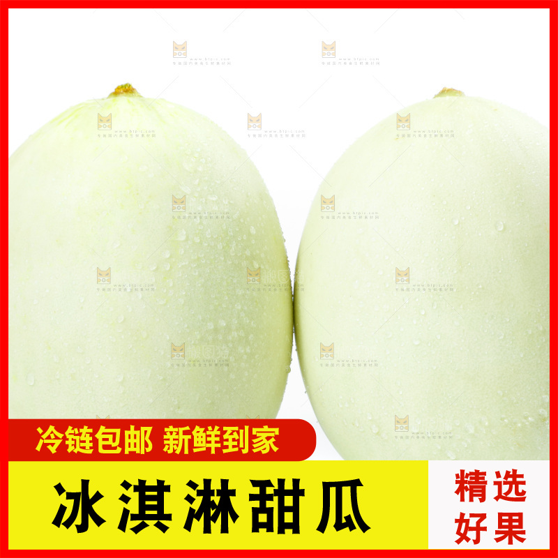 白底上的玉菇甜瓜