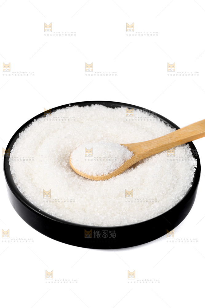 白底上放着白砂糖