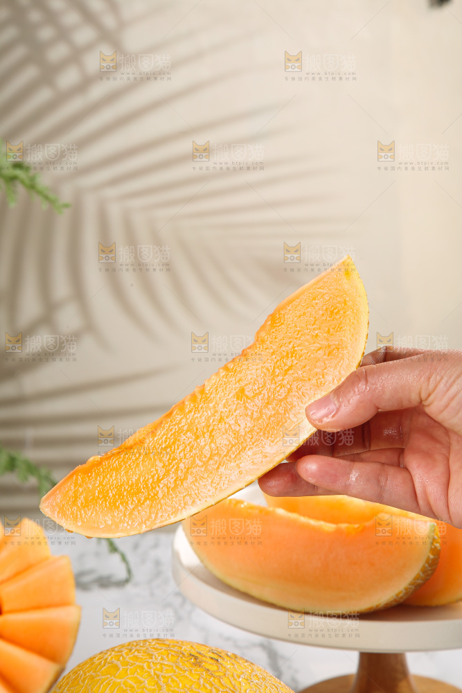 浅底上的黄皮哈密瓜