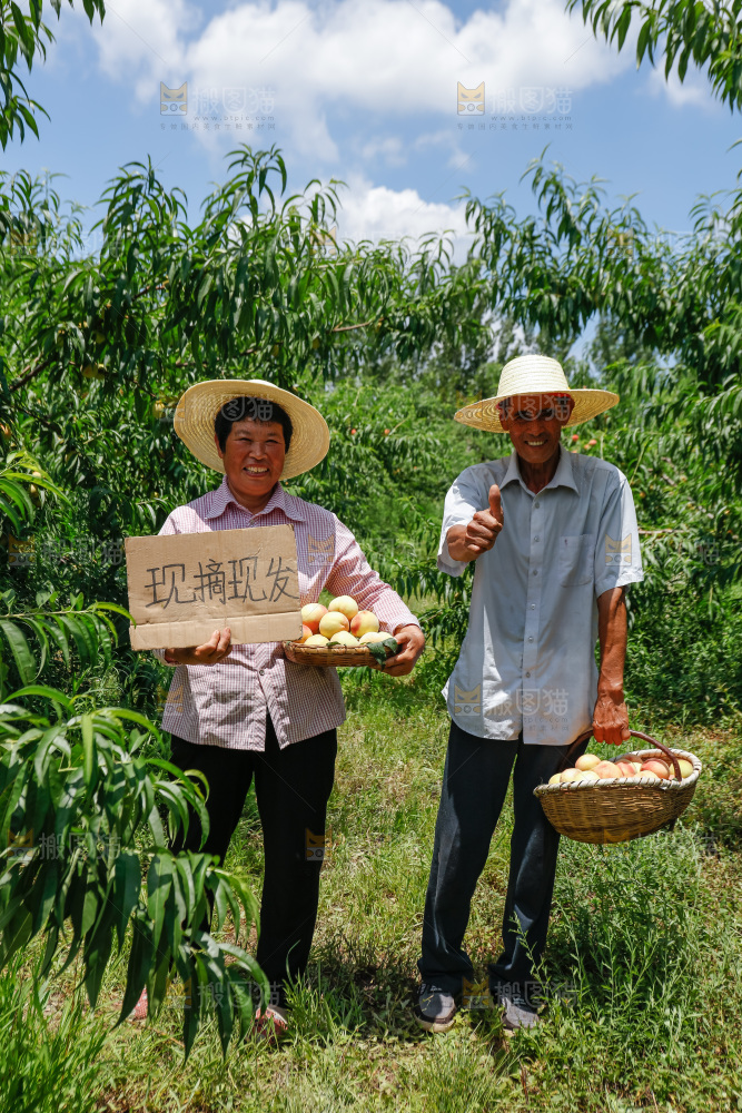 手里拿着现摘水蜜桃