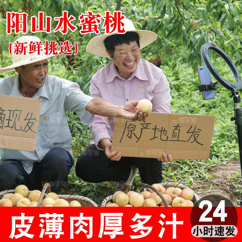 手里拿着现摘水蜜桃
