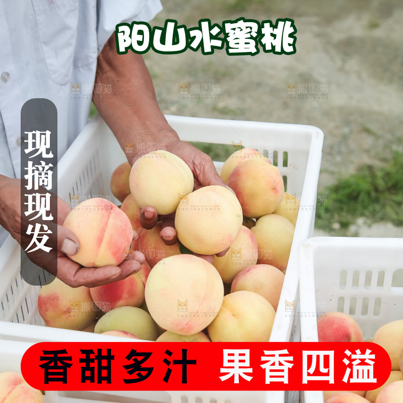 手里拿着现摘水蜜桃
