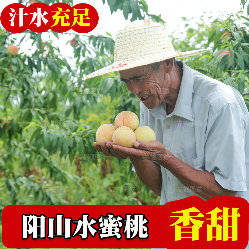 手里拿着现摘水蜜桃