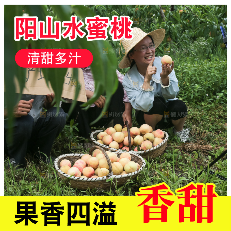 手里拿着现摘水蜜桃