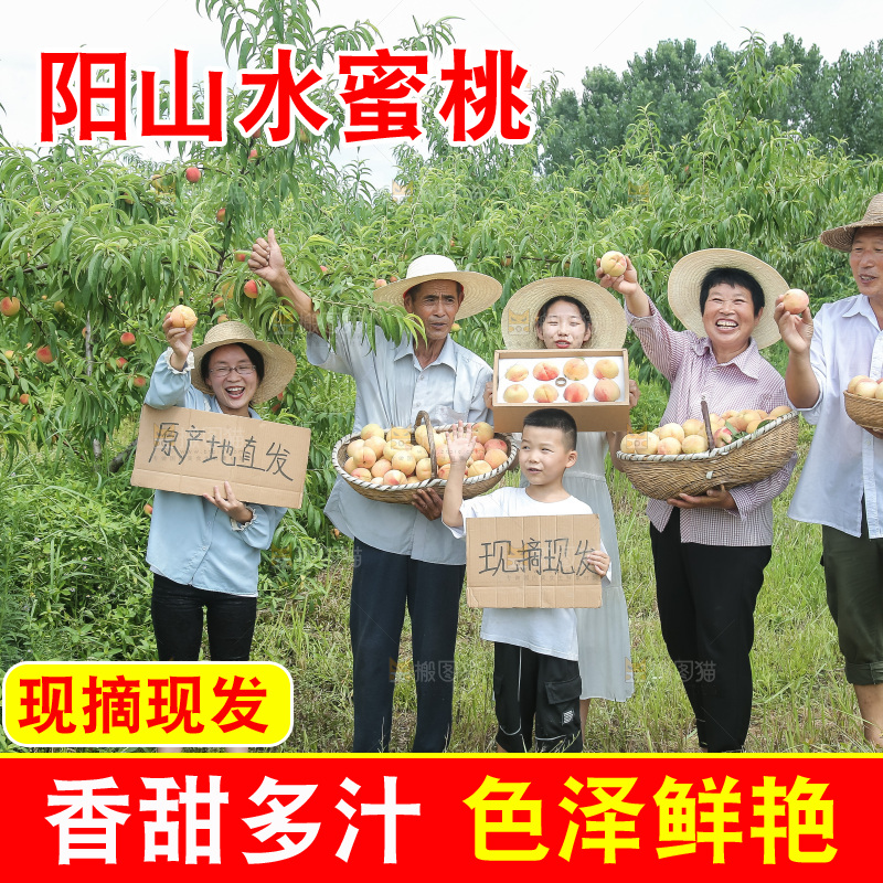 手里拿着现摘水蜜桃