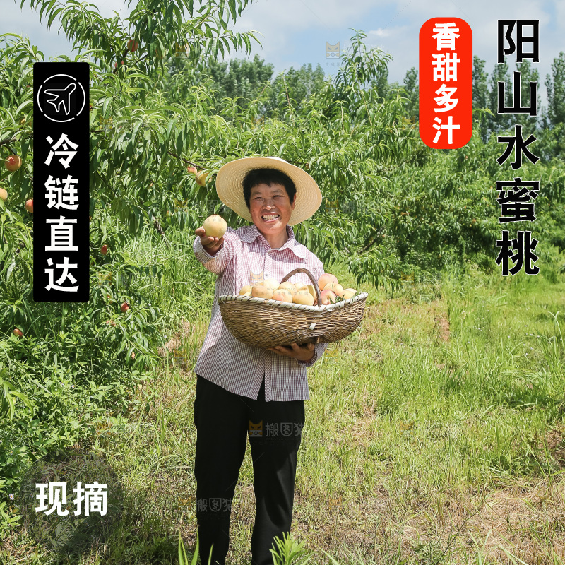 手里拿着现摘水蜜桃