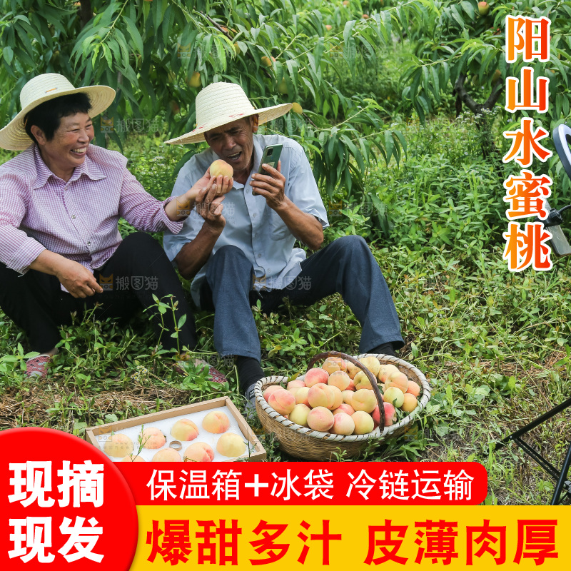 手里拿着现摘水蜜桃
