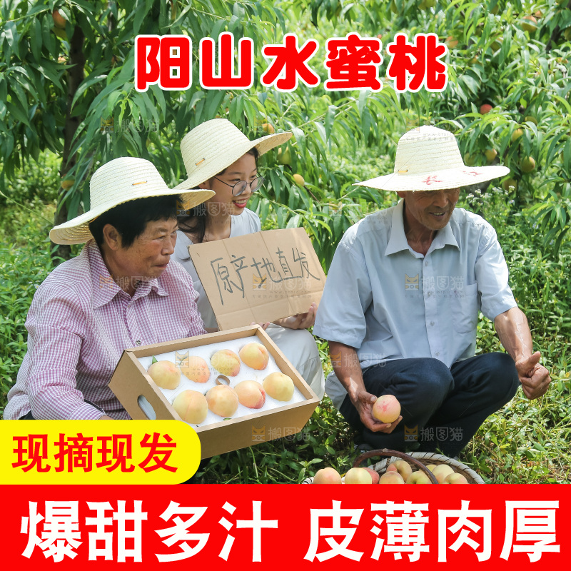 手里拿着现摘水蜜桃