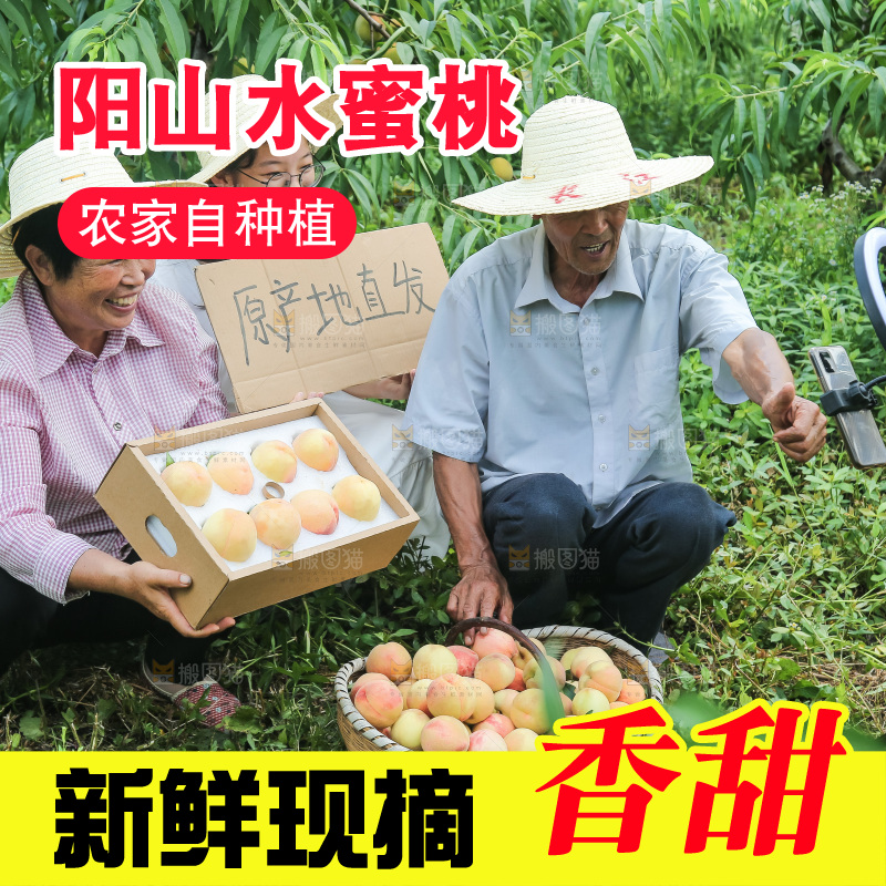 手里拿着现摘水蜜桃
