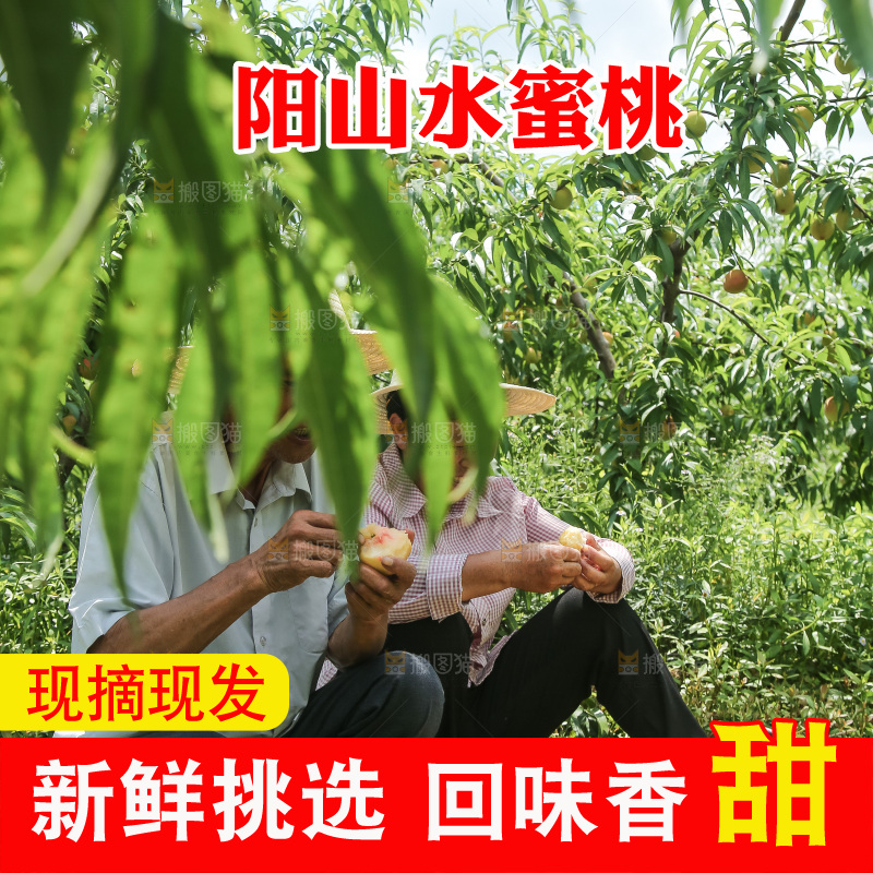 手里拿着现摘水蜜桃
