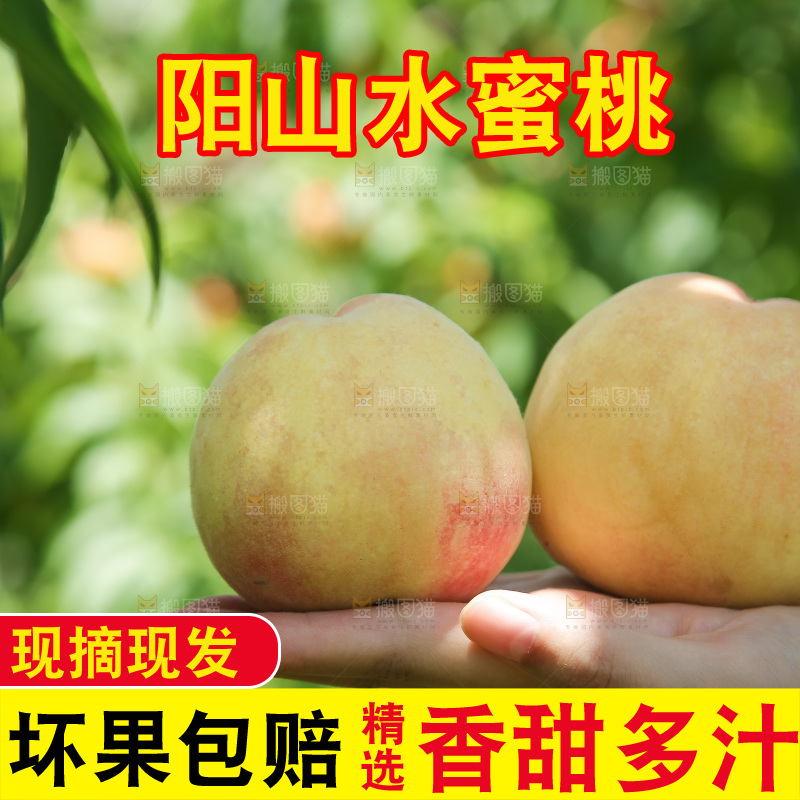手里拿着现摘水蜜桃
