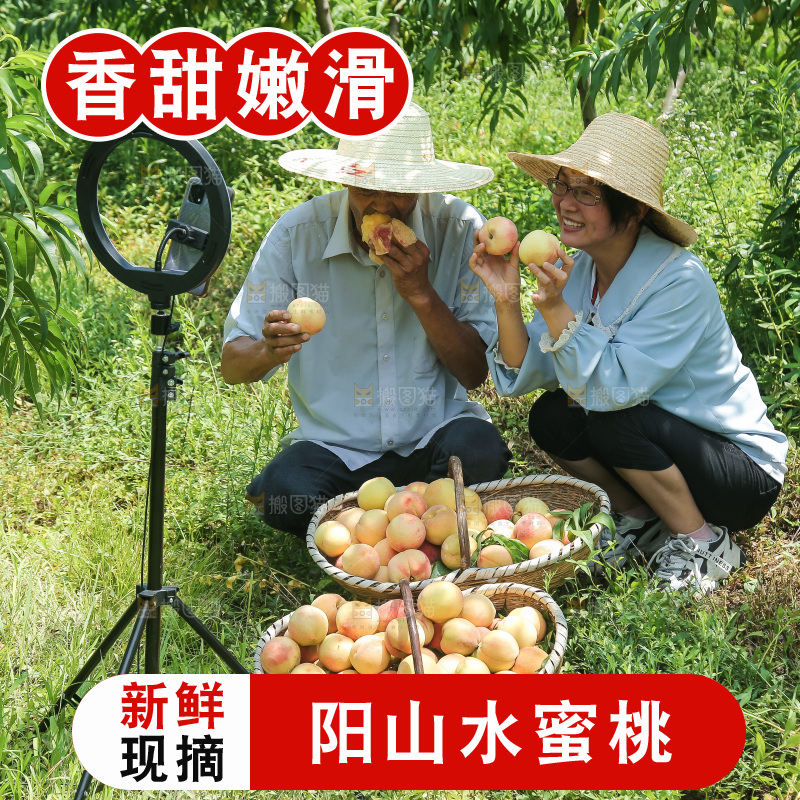 手里拿着现摘水蜜桃
