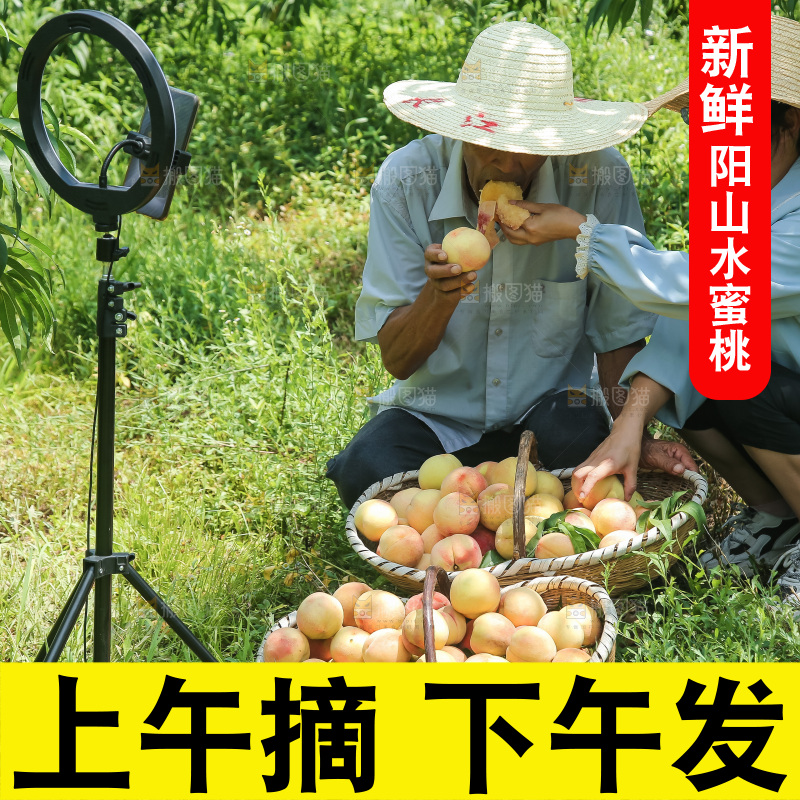 手里拿着现摘水蜜桃