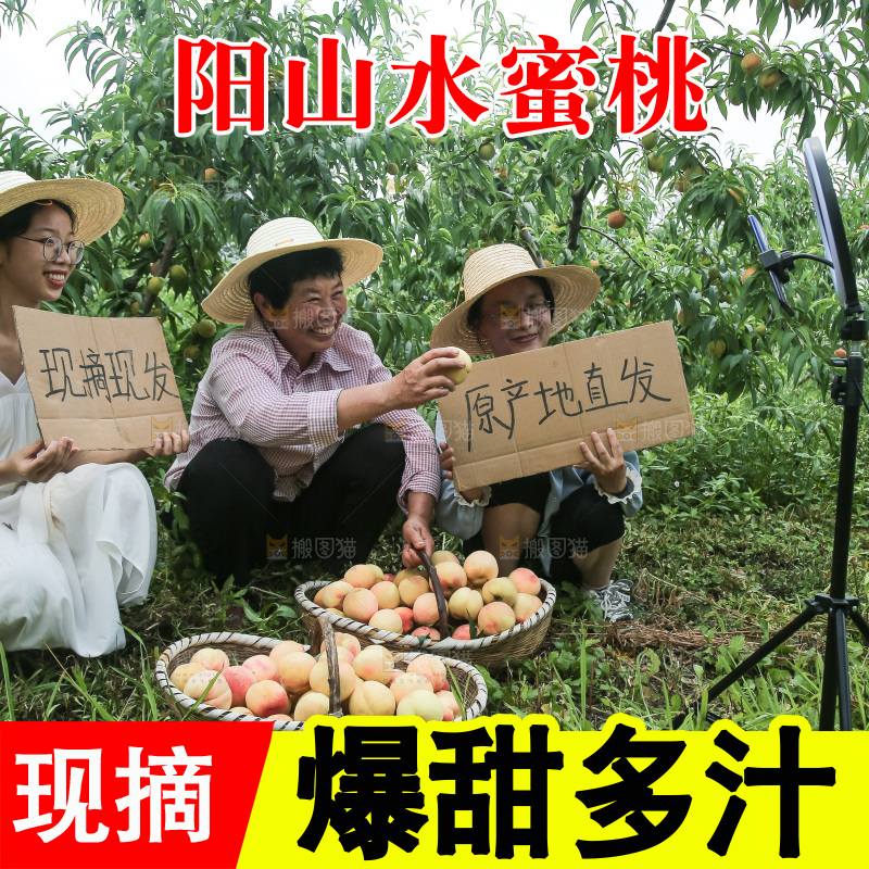 手里拿着现摘水蜜桃