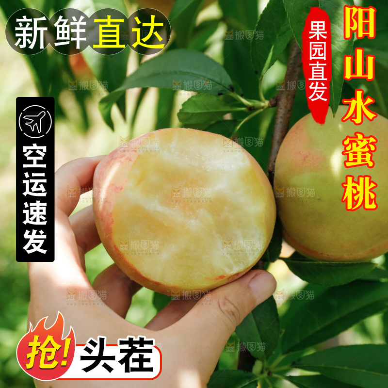 手里拿着现摘水蜜桃