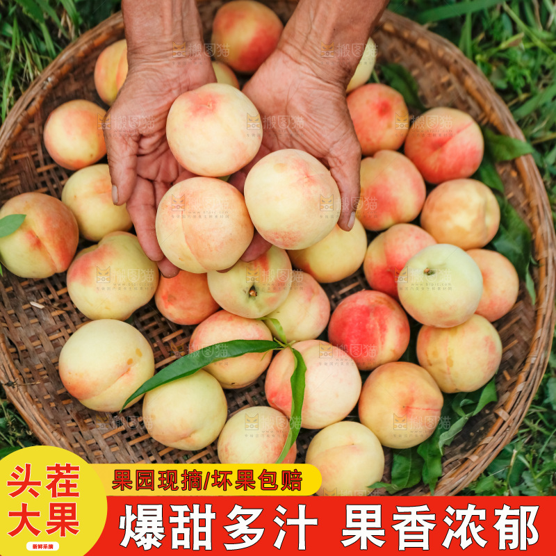 手里拿着现摘水蜜桃