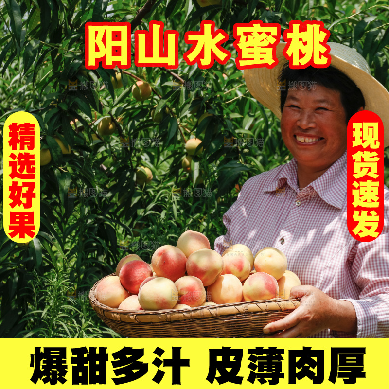 手里拿着现摘水蜜桃