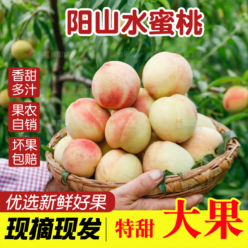 手里拿着现摘水蜜桃