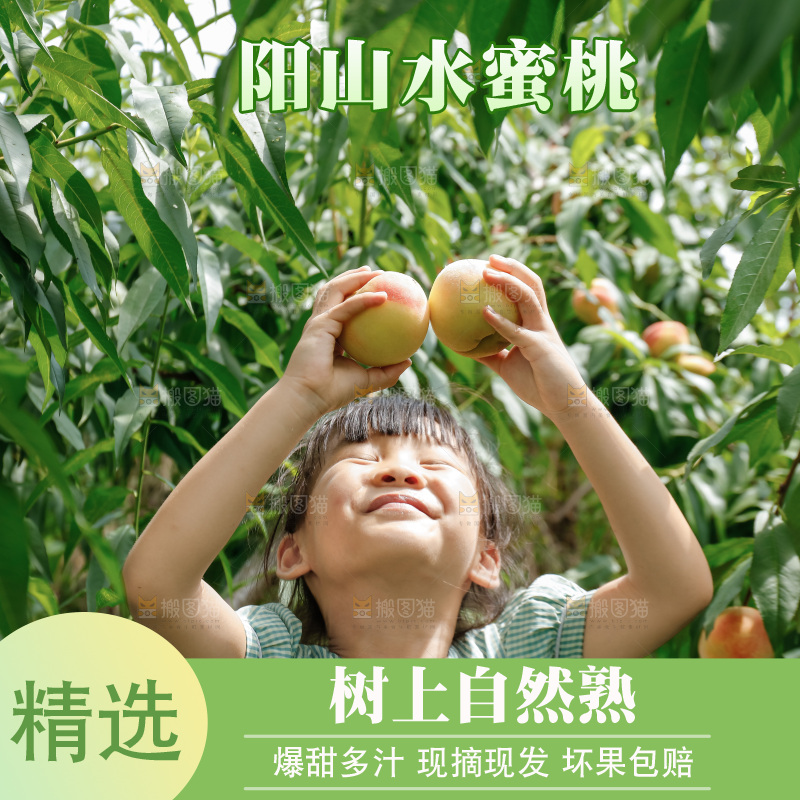 手里拿着现摘水蜜桃