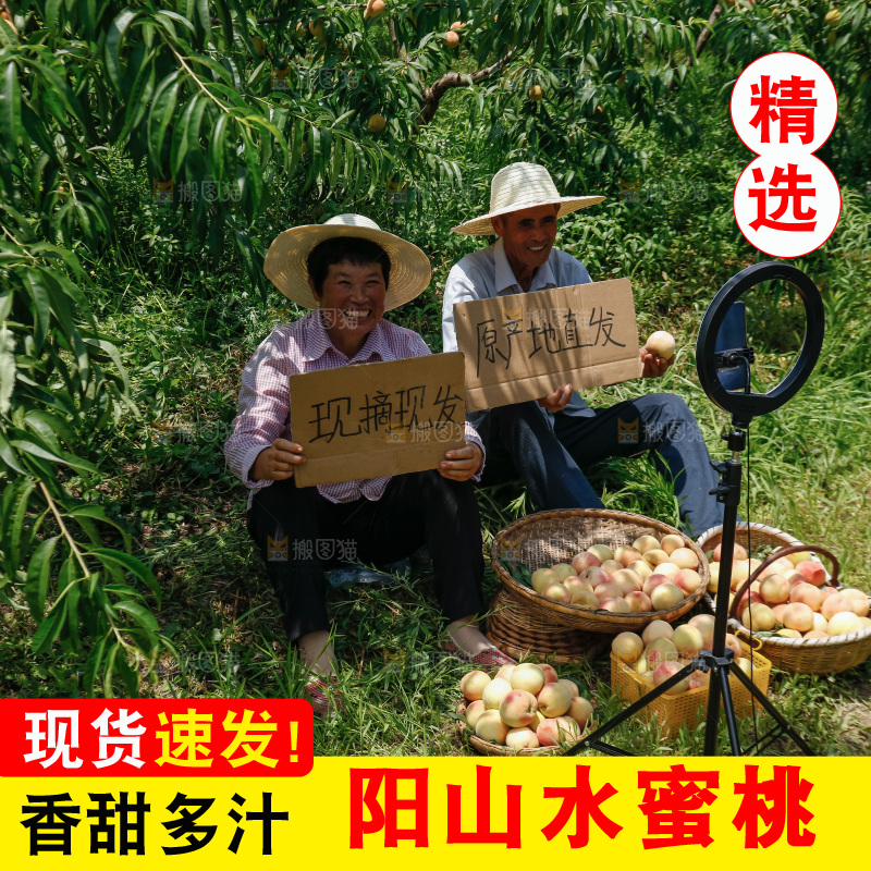 手里拿着现摘水蜜桃