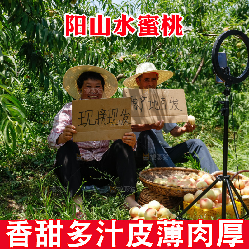 手里拿着现摘水蜜桃