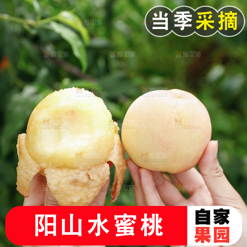 手里拿着现摘水蜜桃