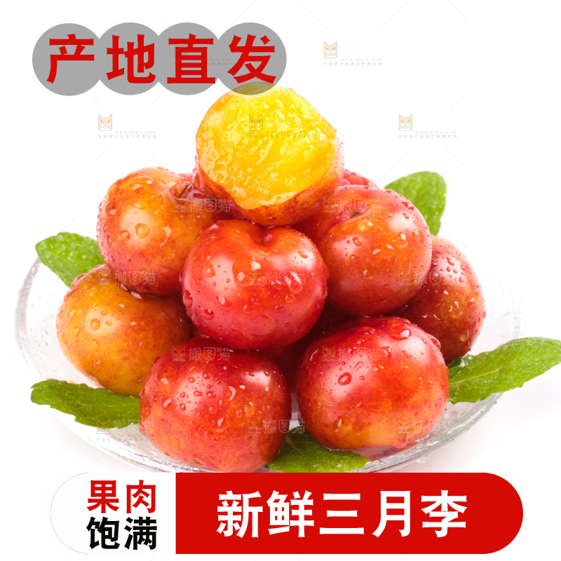 白底上的三月李