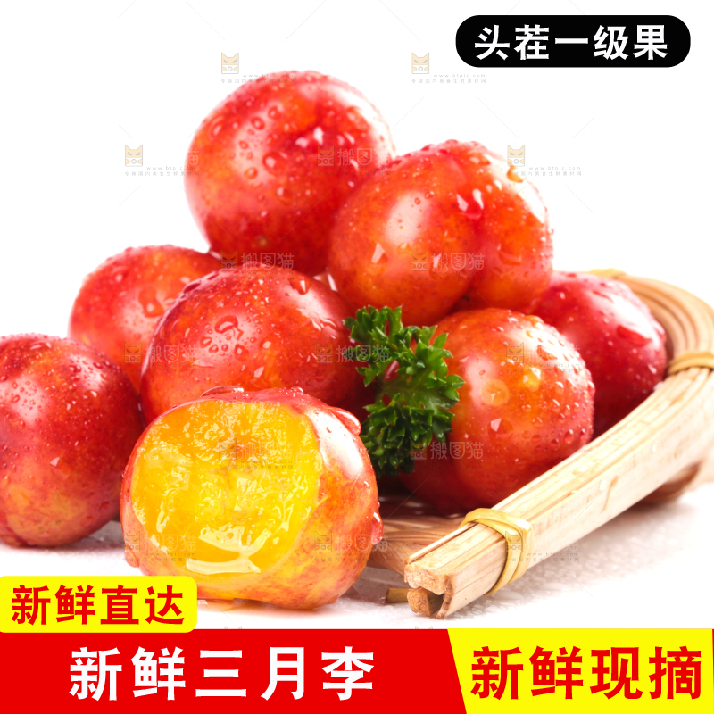 白底上的三月李