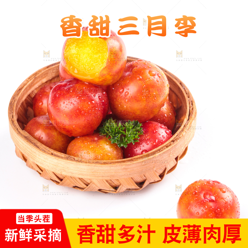 白底上的三月李