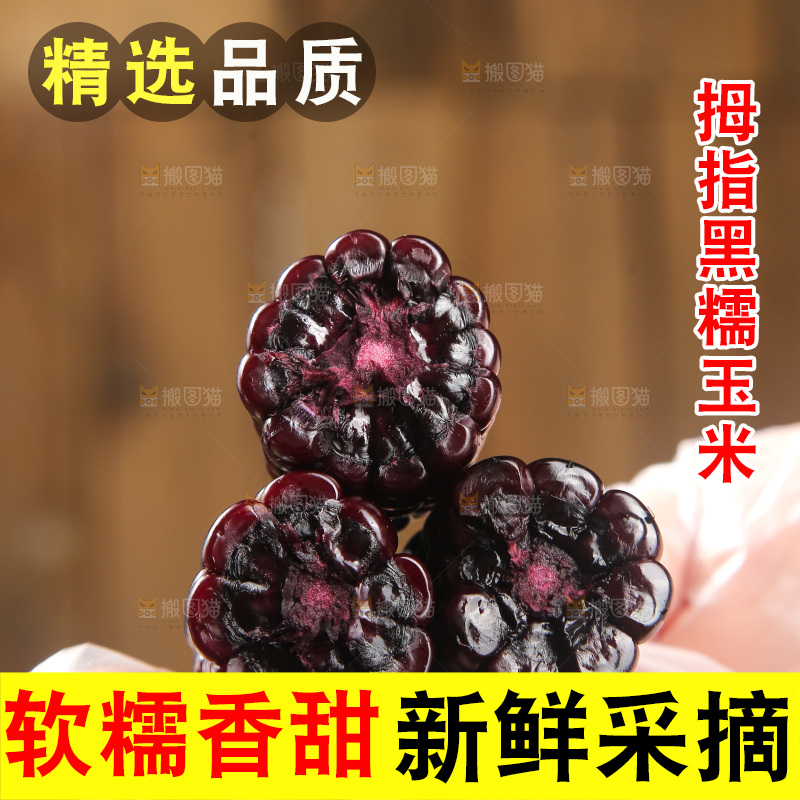 木底上的黑糯拇指玉米