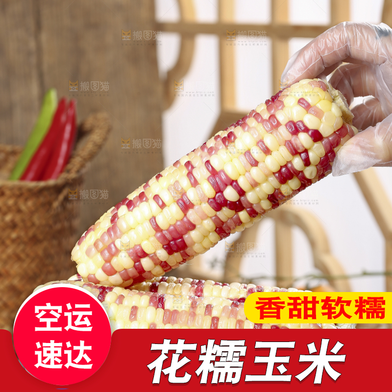 木底上的花糯玉米
