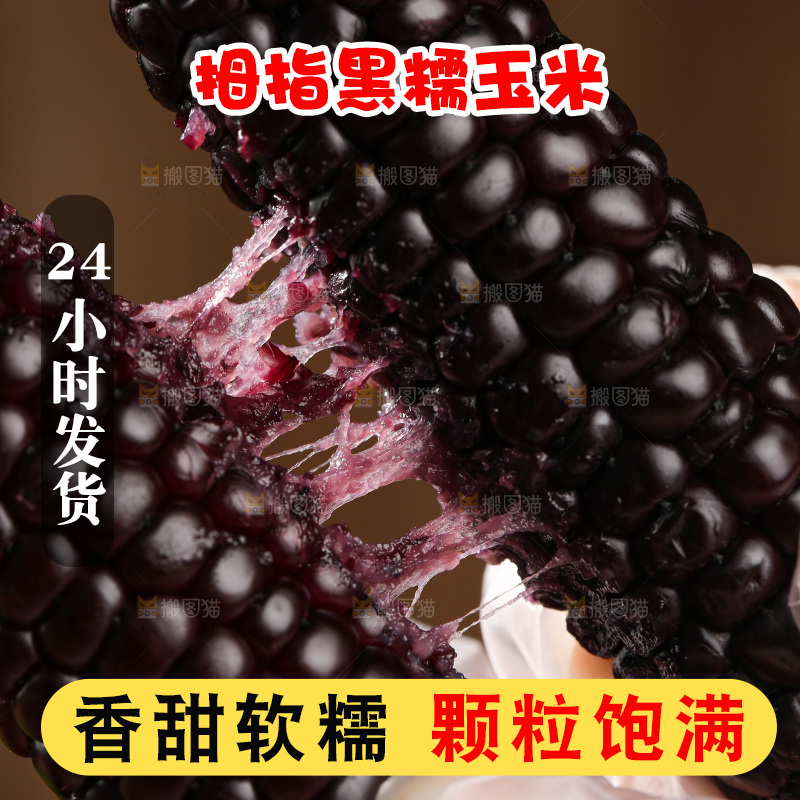 木底上的黑糯拇指玉米