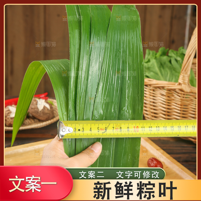 深底上的新鲜粽叶