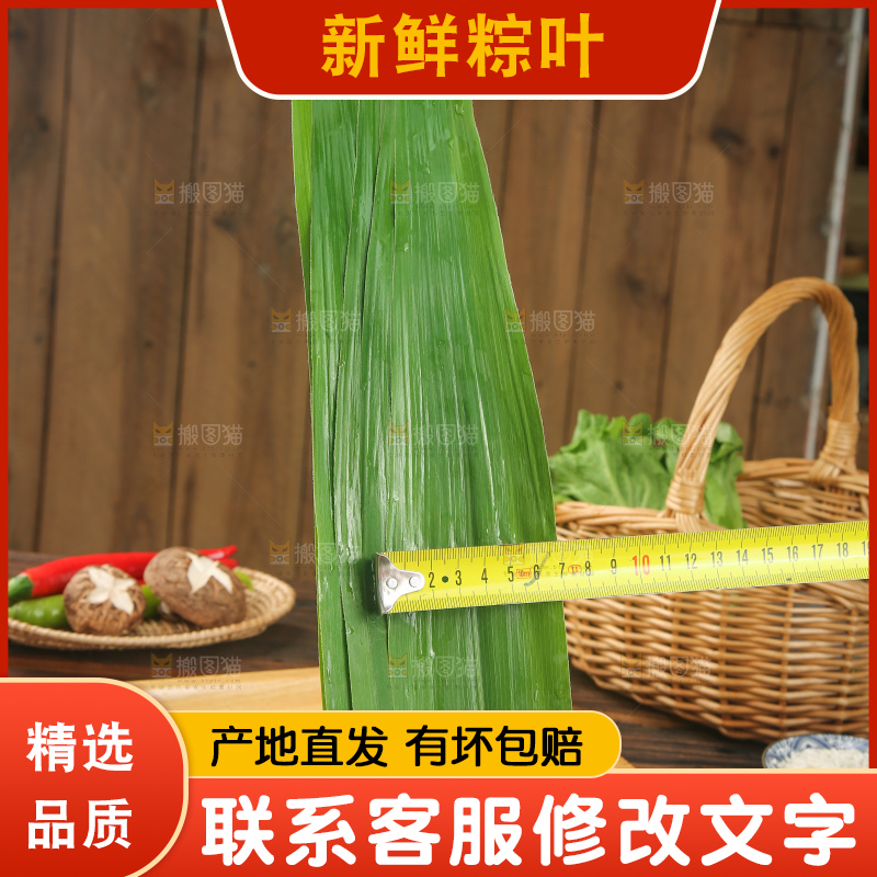 深底上的新鲜粽叶