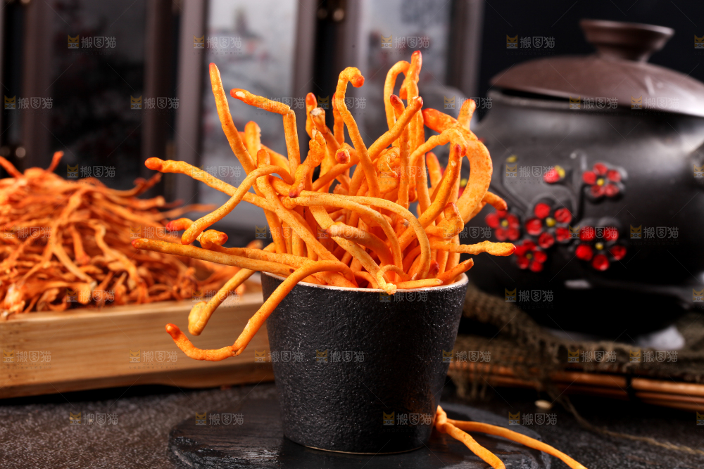 深底上的虫草花
