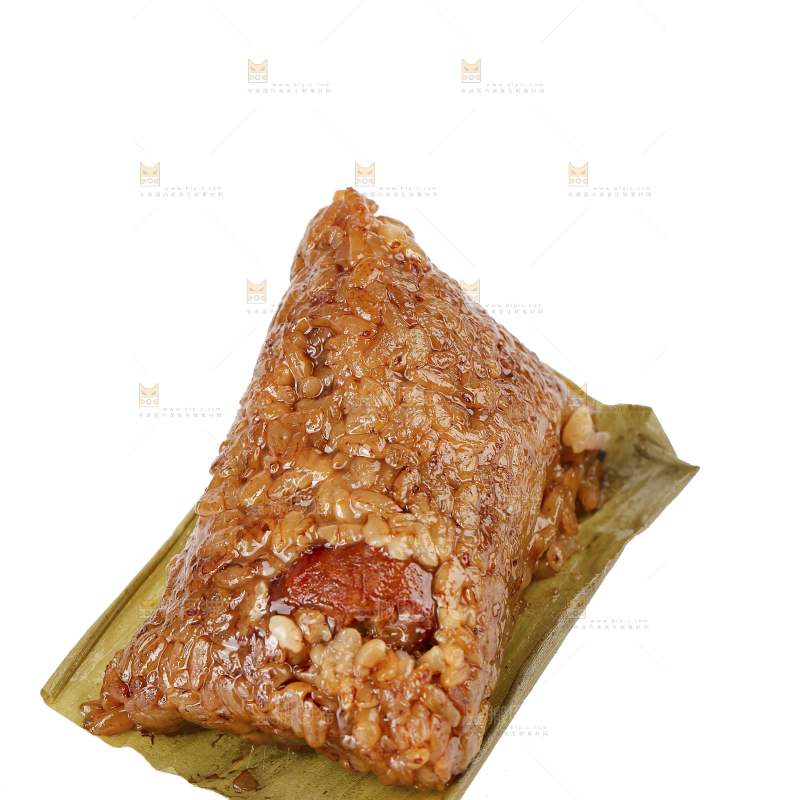 白底上的鲜肉粽