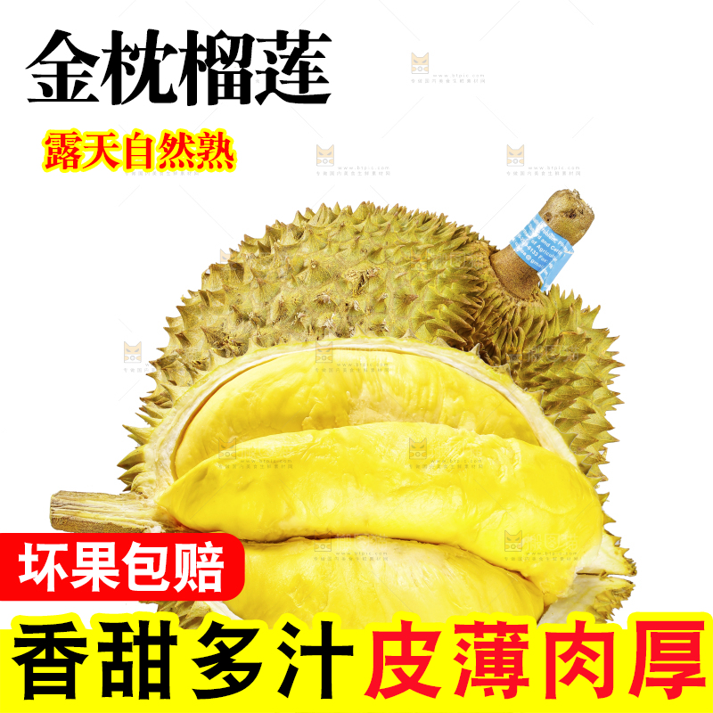 白底上的金枕榴莲