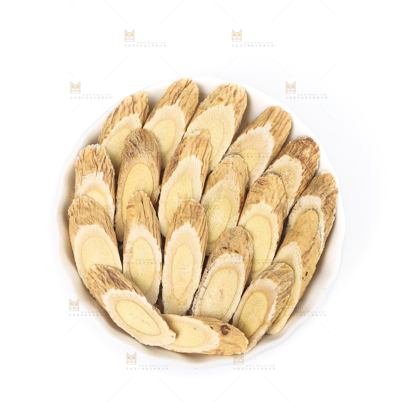 白底上摆放着黄芪