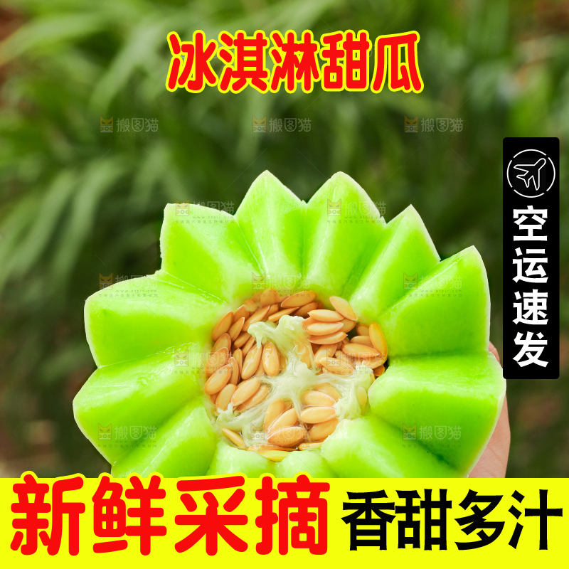 手里拿着玉菇甜瓜