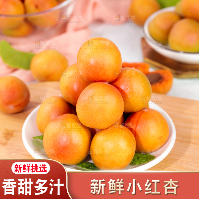 浅底上的小红杏