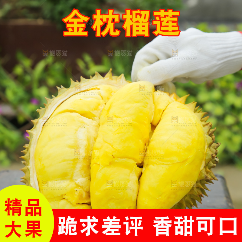 手里拿着金枕榴莲