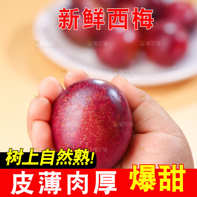 手里拿着新鲜西梅