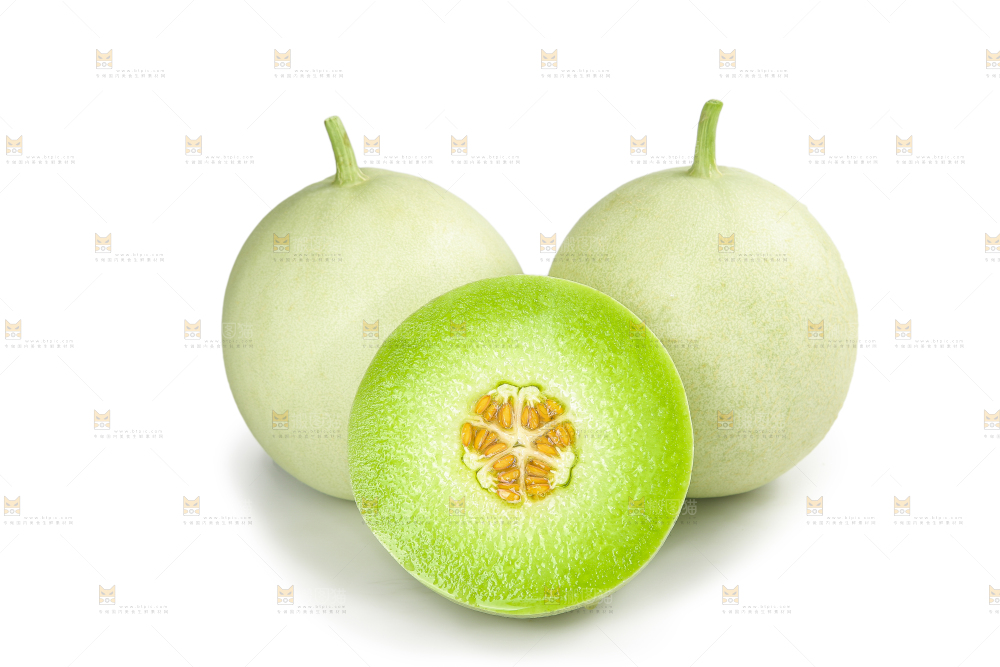 白底上的玉菇甜瓜