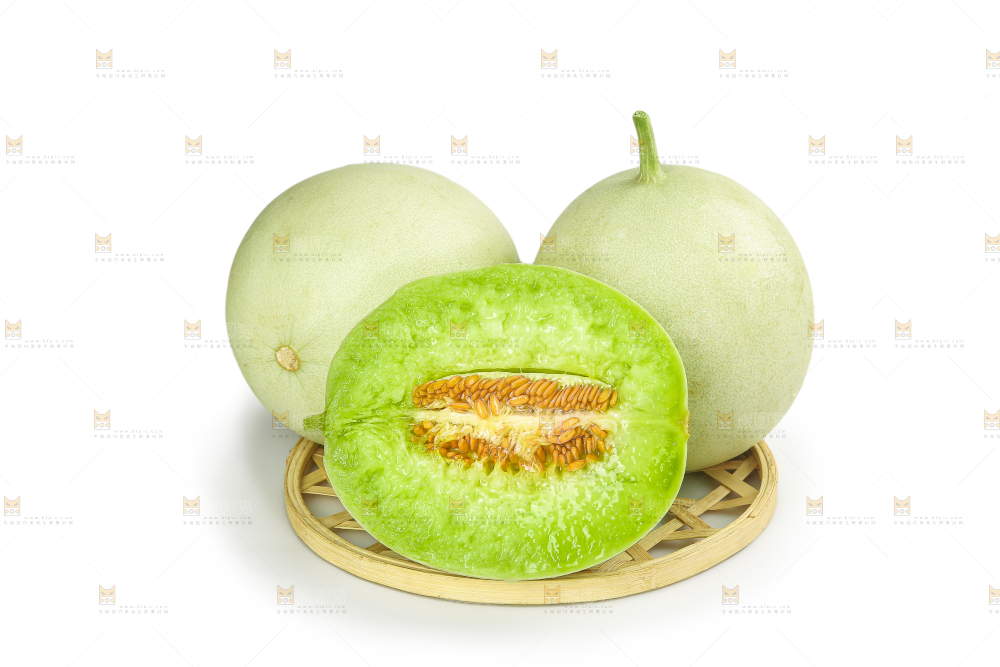 白底上的玉菇甜瓜